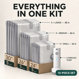 Eluqo Compression Kit — 15 Bags + Cordless Pump