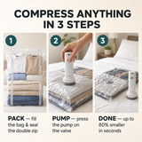 Eluqo Compression Kit — 15 Bags + Cordless Pump